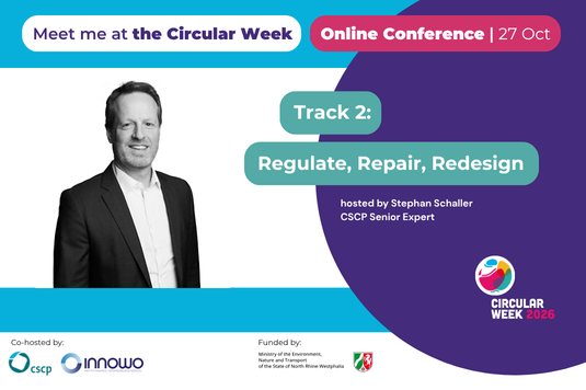 Portrait of Stephan Schaller, Senior Expert at CSCP, discussing repair, product longevity and circular economy solutions.