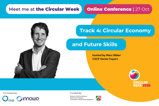 Portrait of Marc Böker, Senior Expert at CSCP, discussing future skills for the circular economy.